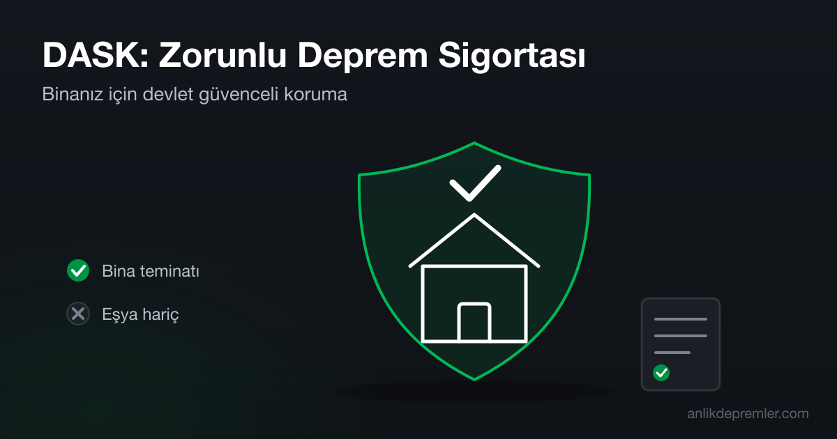 DASK zorunlu deprem sigortasını temsil eden, evi koruyan kalkan illüstrasyonu